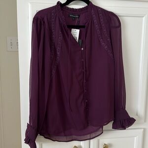 Brand new Gibson look deep plum blouse